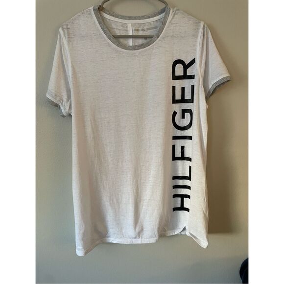 Tommy Hilfiger Sport XL White Basic Tee Spell Out New with Tags - Picture 1 of 5